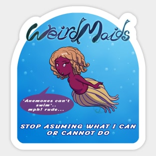 Weirdmaids - an anemone that swims Sticker